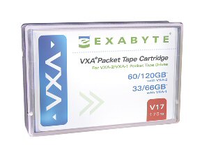 Exabyte 111.00103 - Data Cartridge Tape, VXA, 8mm, 170m, 33/66GB,V17 Drive 11100103