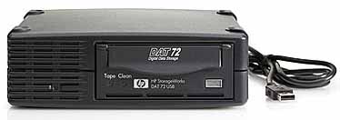 HP DW027A DAT72 4mm DDS-5 36/72GB DAT Black External USB 2.0 Tape Drive Bundled with 4 x C8010A DAT72 Data Cartridges (HP SmartBuy Bundle AG428A)